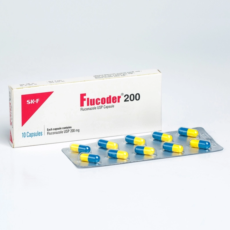 Pack Image: Flucoder 200 mg Capsule (1 x 10)