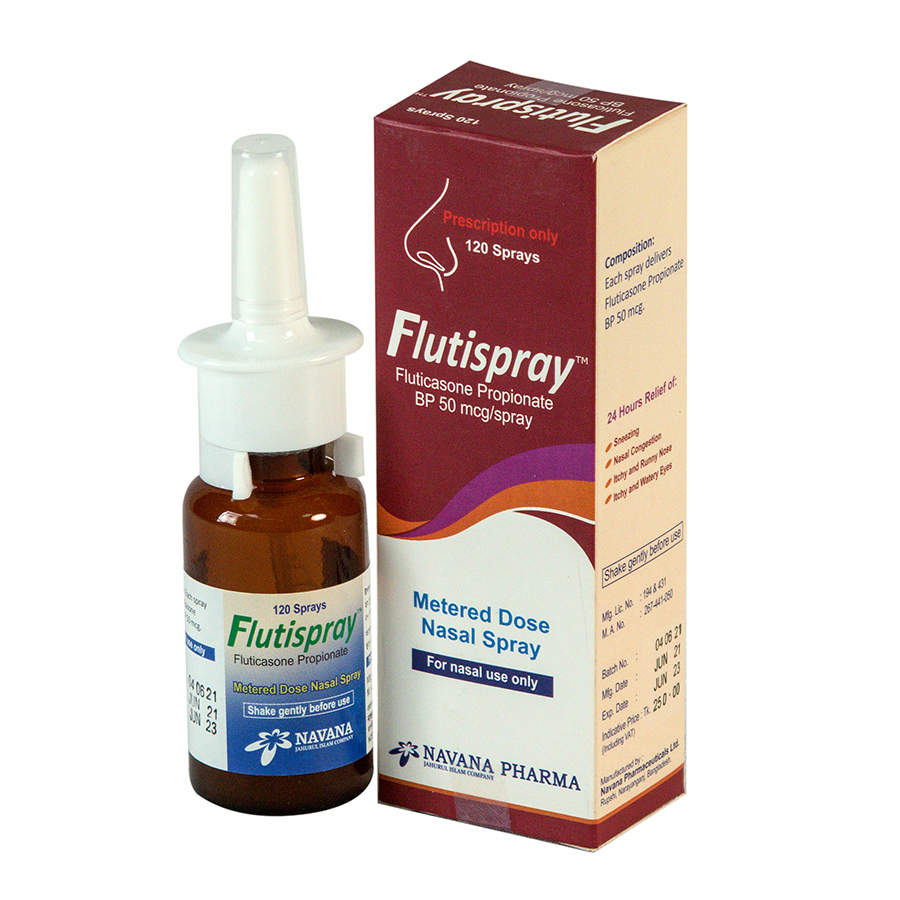 Pack Image: Flutispray 50 mcg Nasal Spray (120 metered sprays)