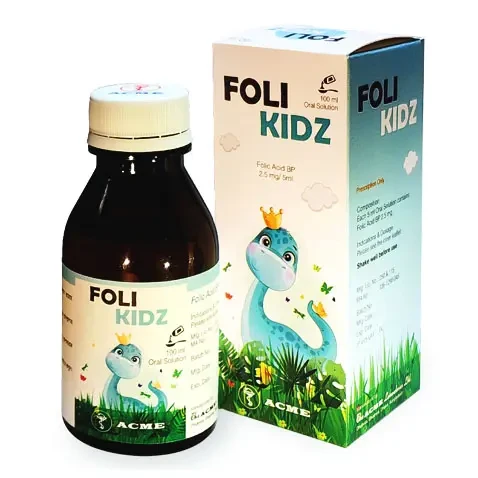 Pack Image: Foli Kidz 2.5 mg Oral Solution (100 ml bottle)