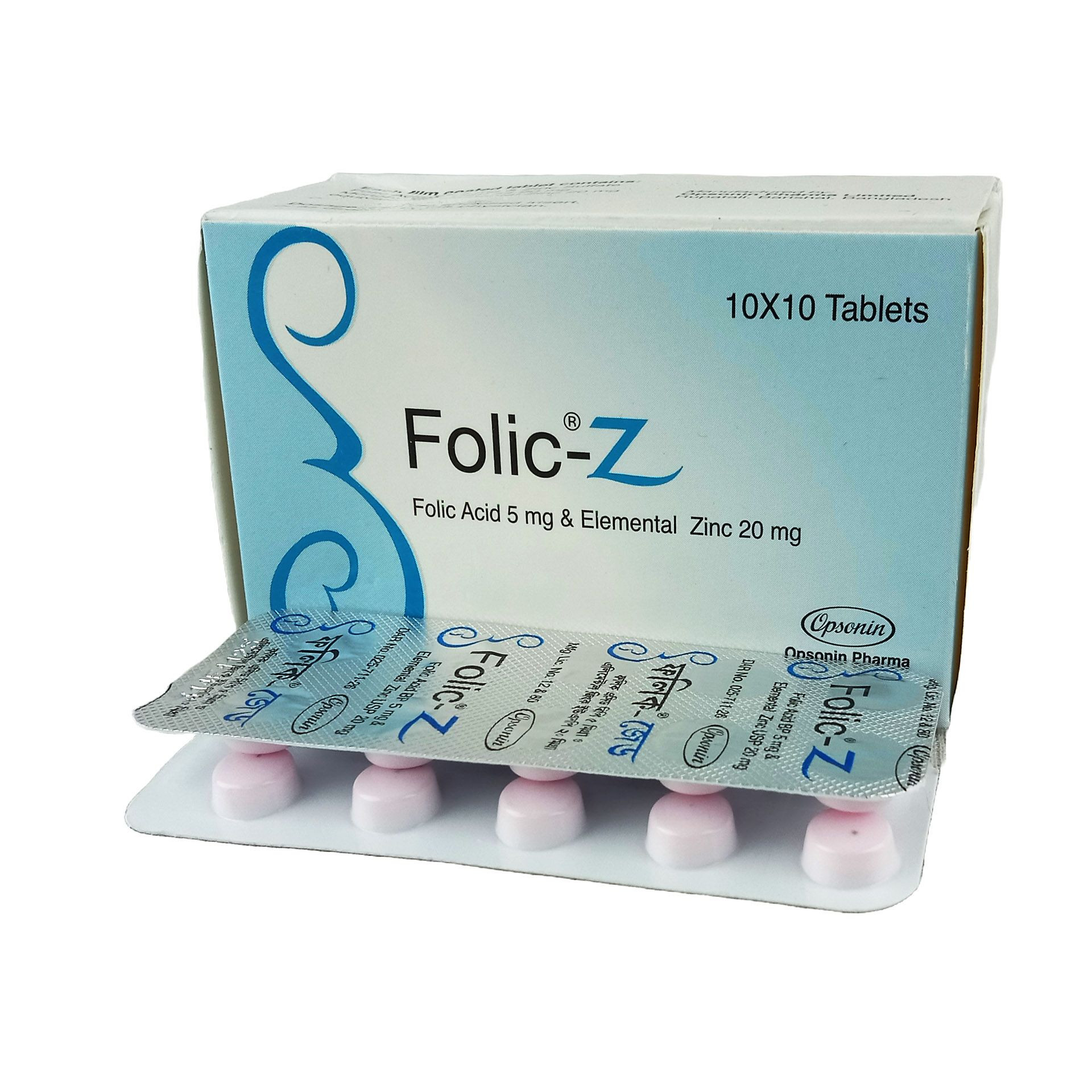Pack Image: Folic-Z 5 mg Tablet (10 x 10)