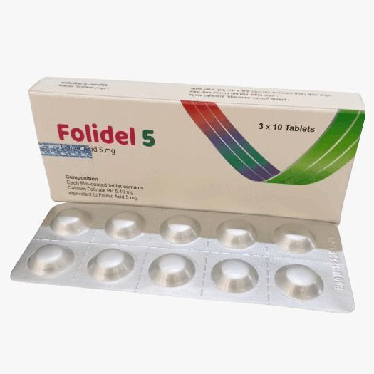 Pack Image: Folidel 5 mg Tablet (3 x 10)