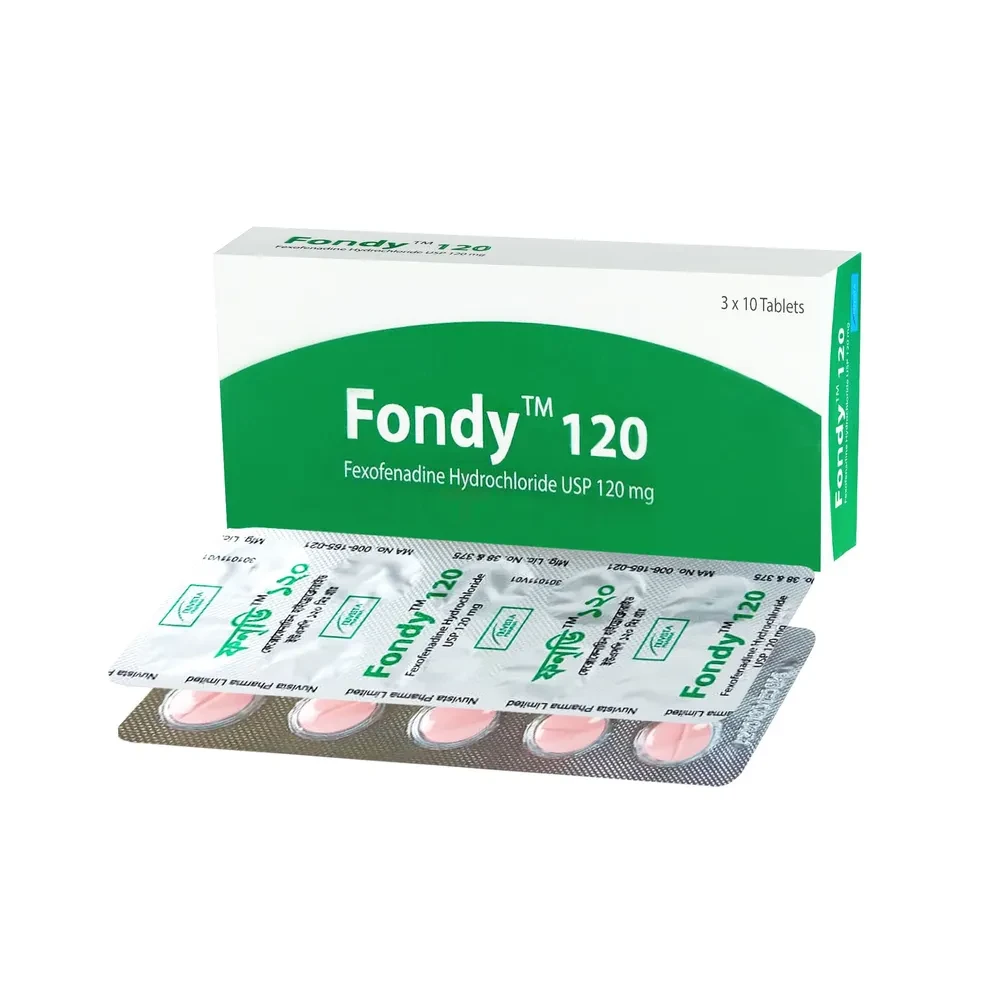 Pack Image: Fondy 120 mg Tablet (3 x 10)
