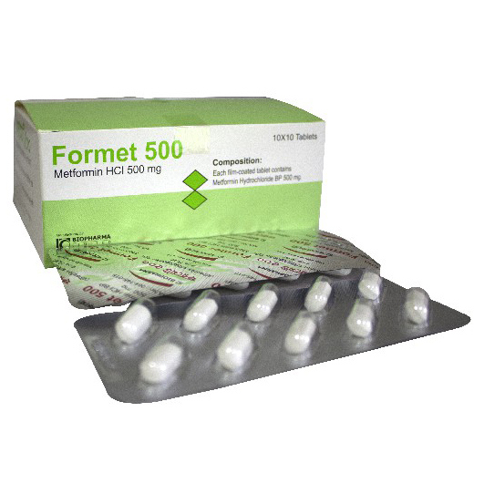 Pack Image: Formet 500 mg Tablet (10 x 10)