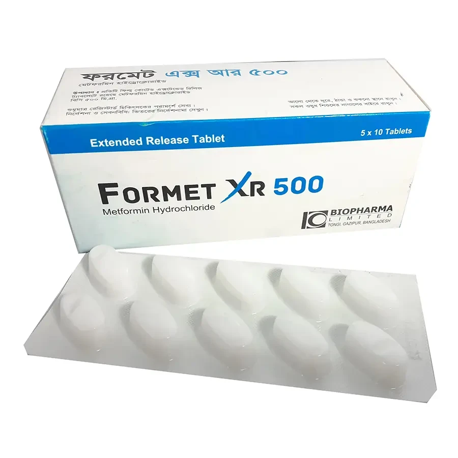 Pack Image: Formet XR 500 mg Tablet (5 x 10)