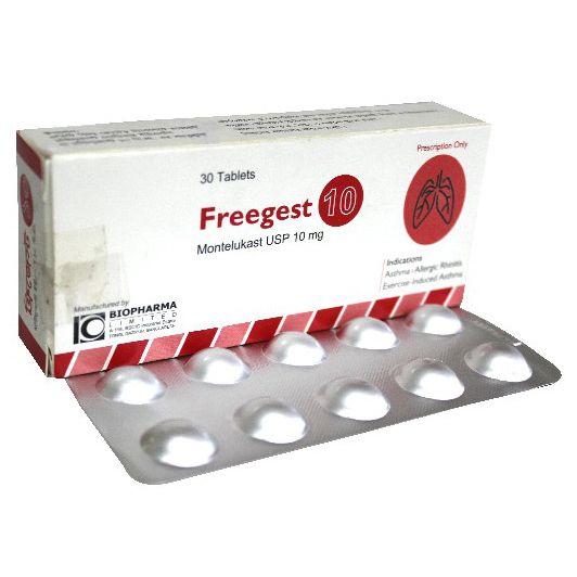 Pack Image: Freegest 10 mg Tablet (3 x 10)