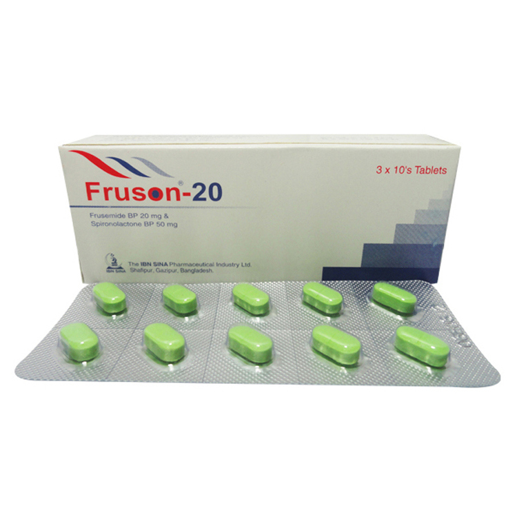 Pack Image: Fruson 20 mg Tablet (3 x 10)