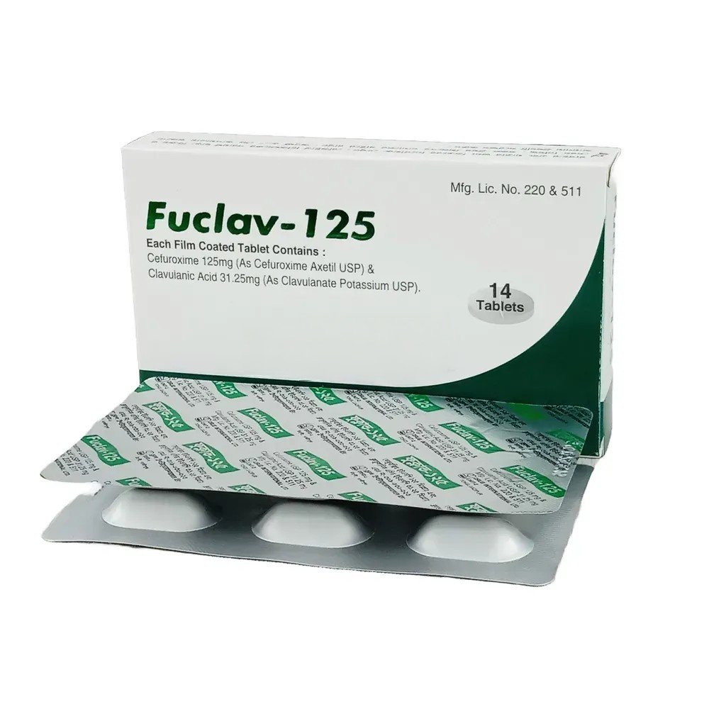 Pack Image: Fuclav 125 mg Tablet (2 x 7)