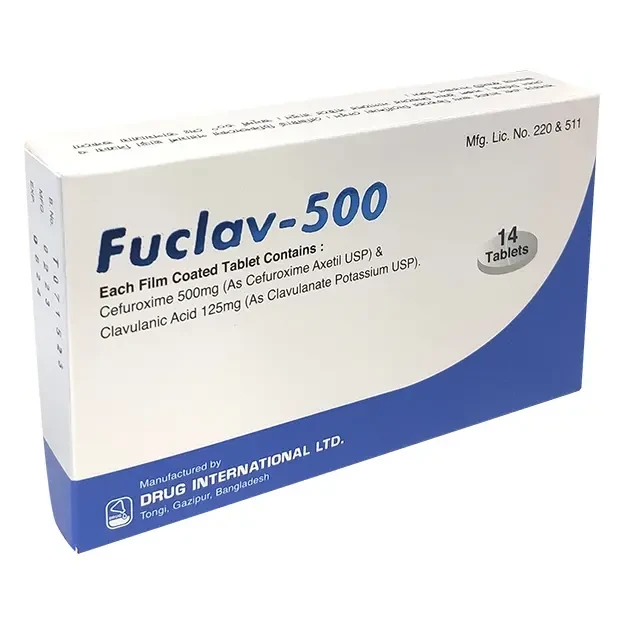 Pack Image: Fuclav 500 mg Tablet (2 x 7)
