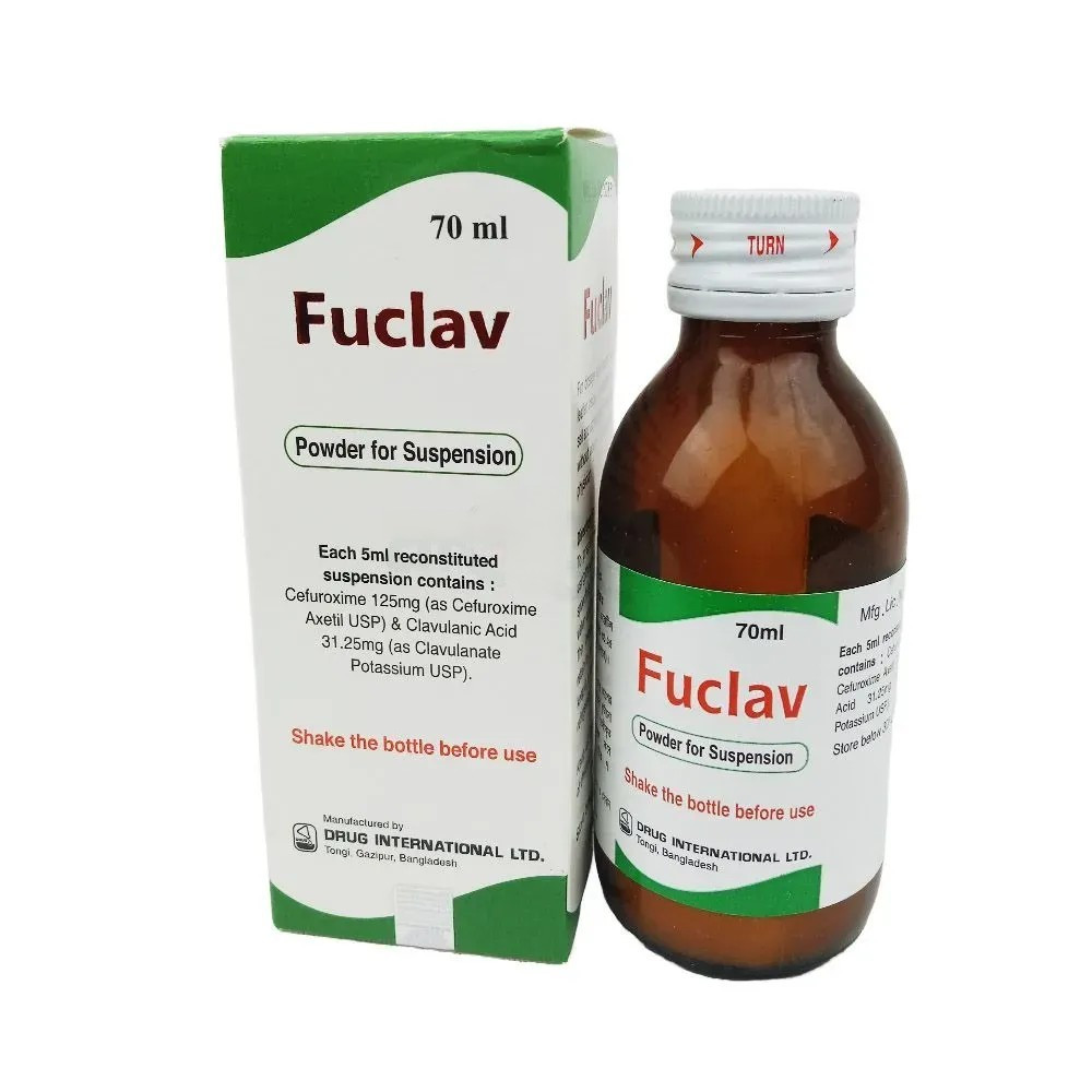 Pack Image: Fuclav (125 mg Suspension (70 ml bottle)