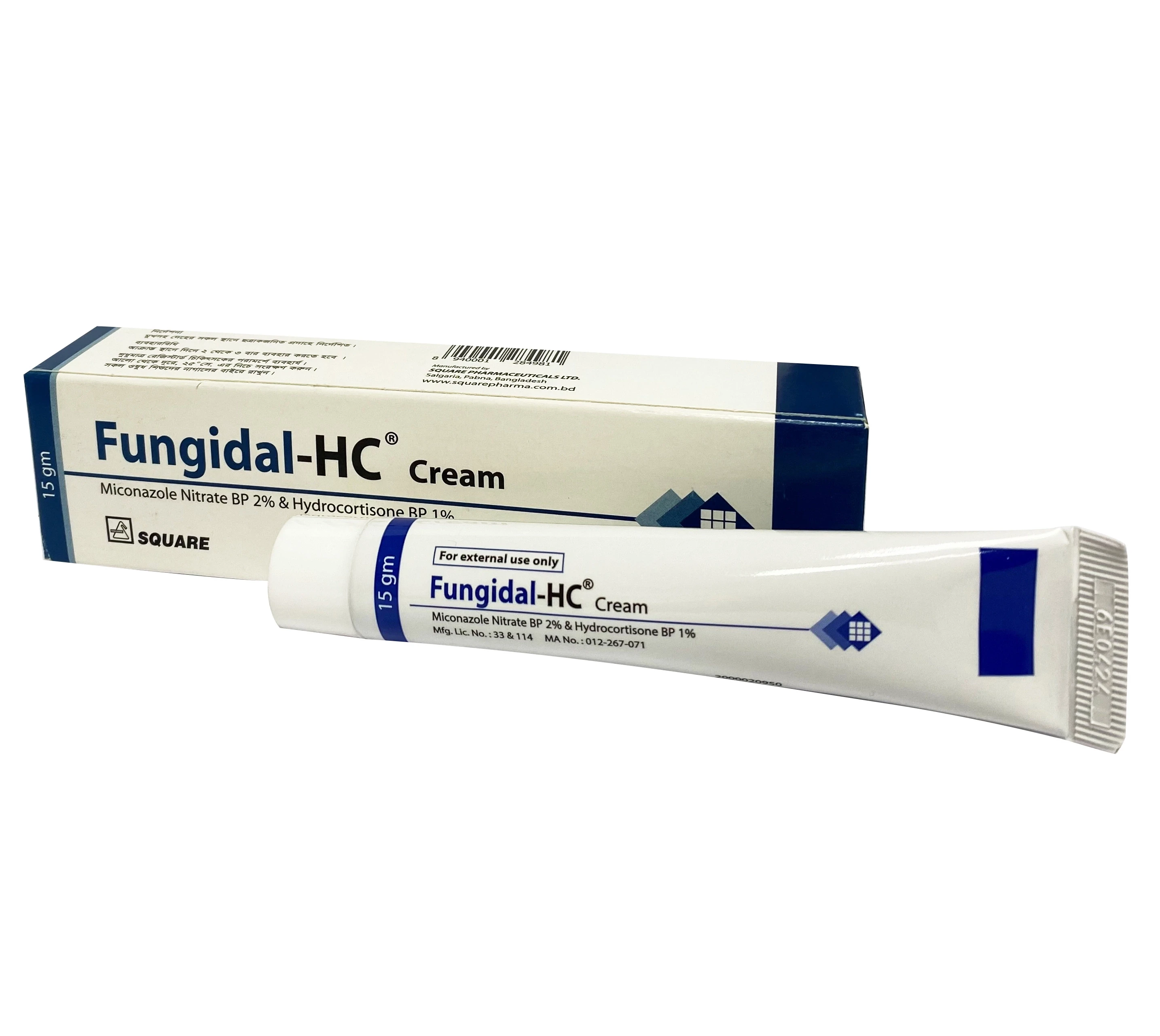 Pack Image: Fungidal-HC 2% 1% Cream (15 gm tube)