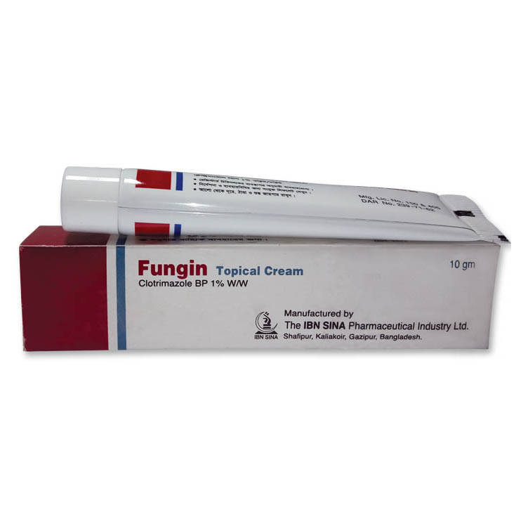 Pack Image: Fungin 1% Cream (10 gm tube)