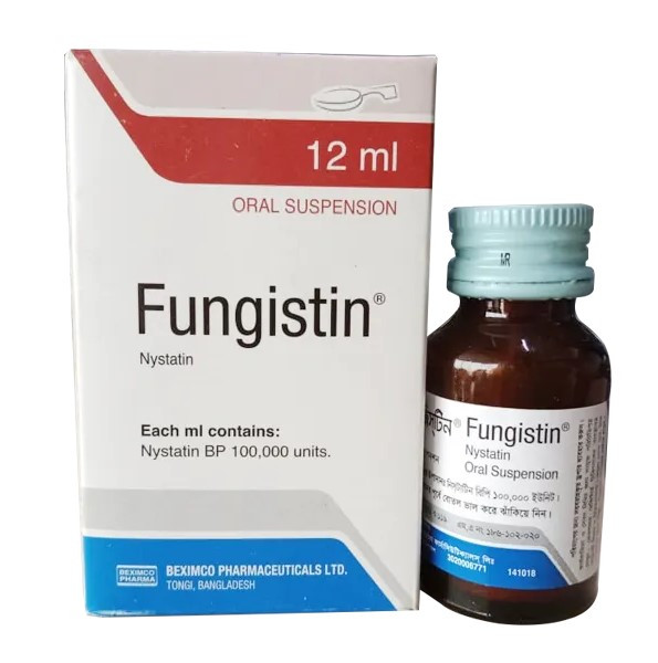 Pack Image: Fungistin 100000 unit Suspension (12 ml bottle)