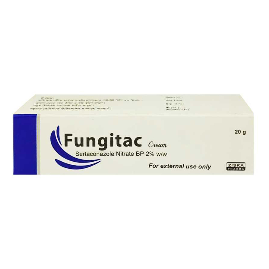 Pack Image: Fungitac 2% Cream (20 gm tube)