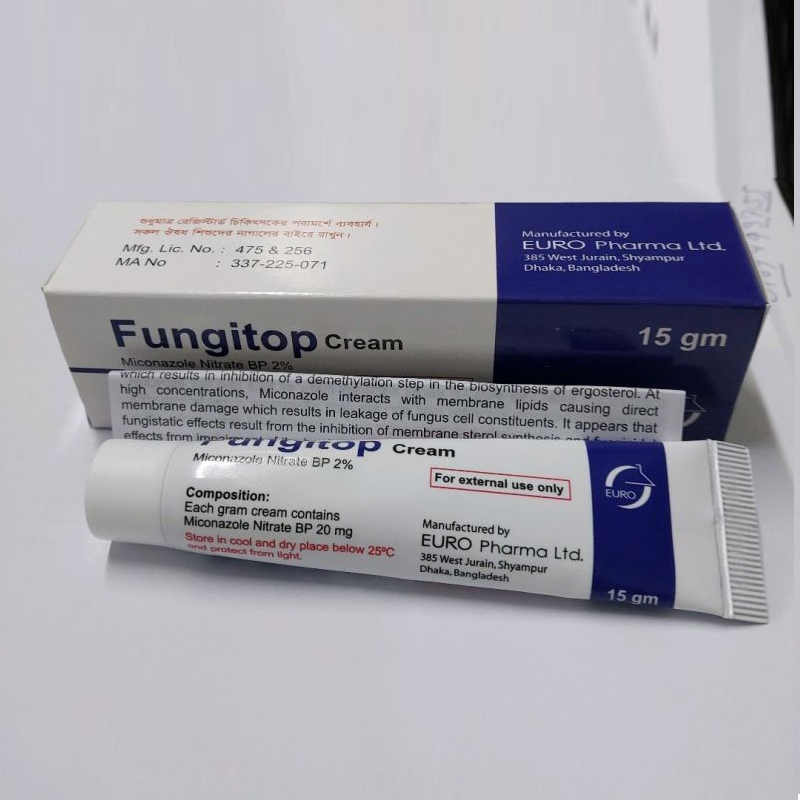 Pack Image: Fungitop 2% w Cream (15 gm tube)
