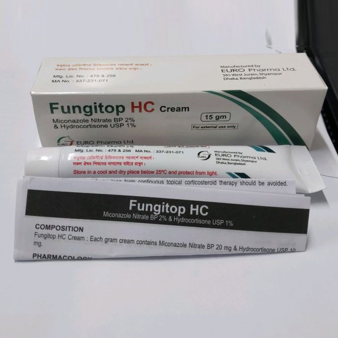 Pack Image: Fungitop HC 2% 1% Cream (10 gm tube)