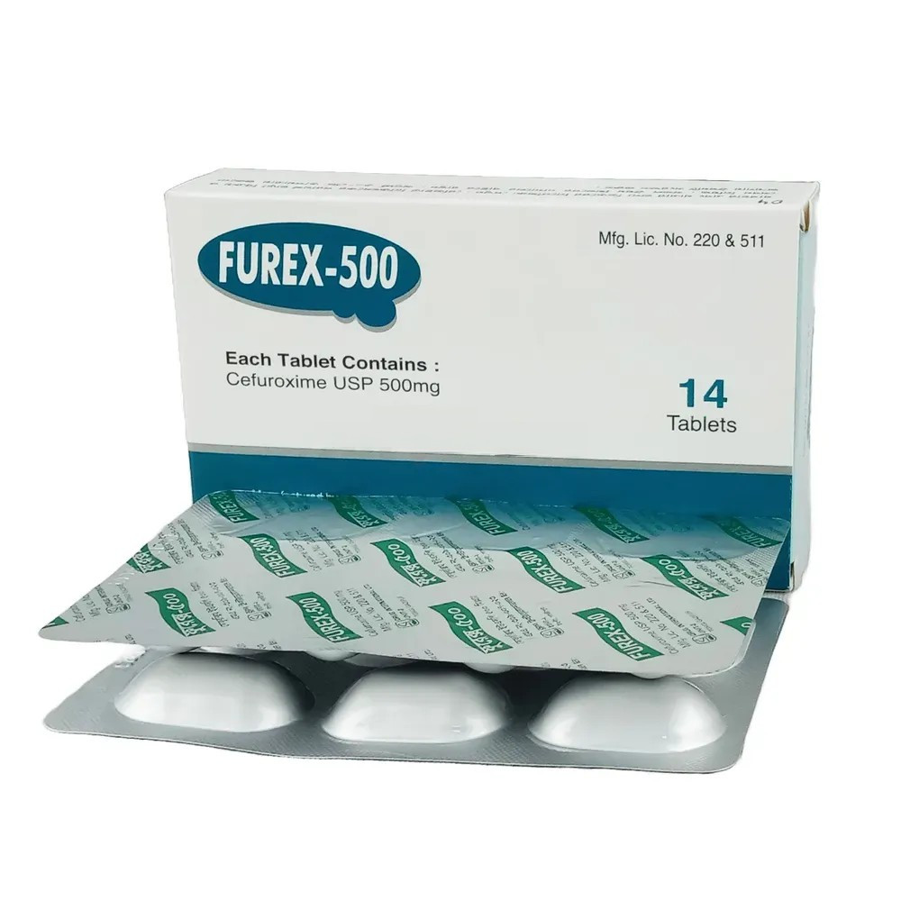Pack Image: Furex 500 mg Tablet (2 x 7)