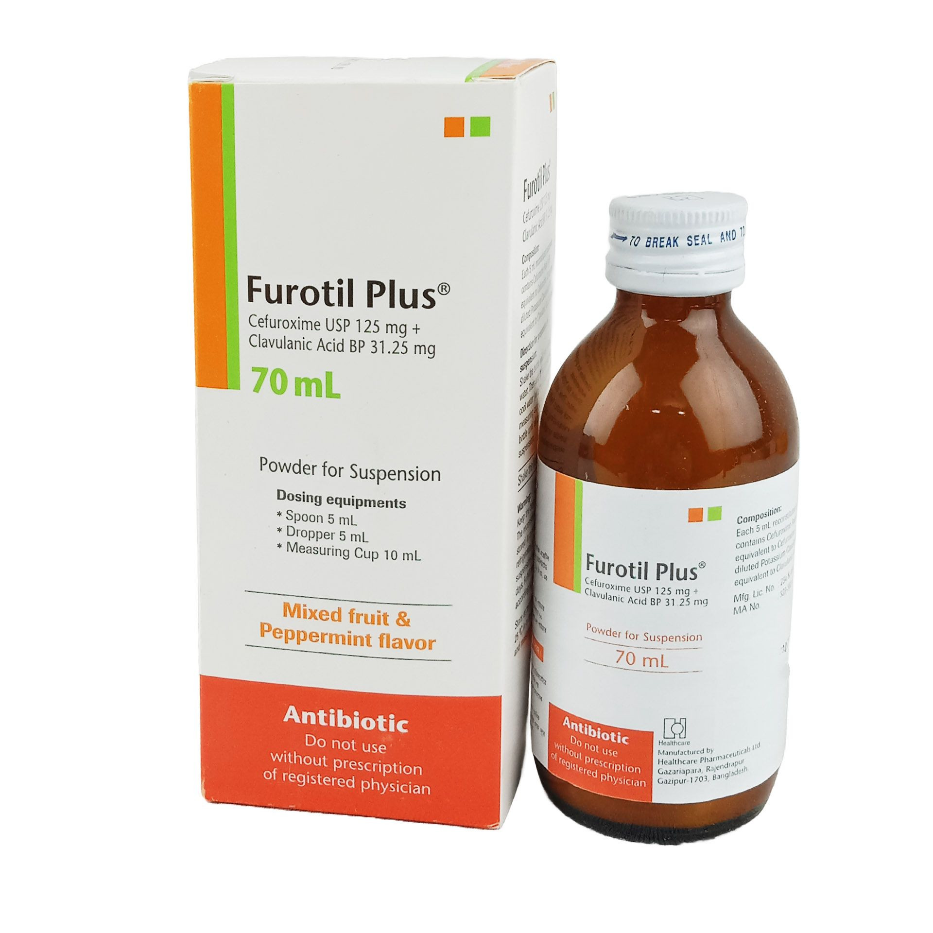 Pack Image: Furotil Plus (125 mg Suspension (70 ml bottle)