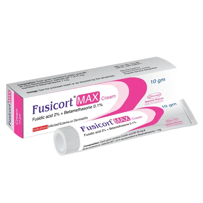 Pack Image: Fusicort Max 2% 0.1% Cream (10 gm tube)