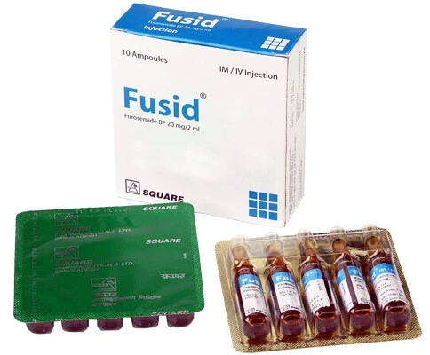 Pack Image: Fusid 20 mg Injection (2 ml ampoule)