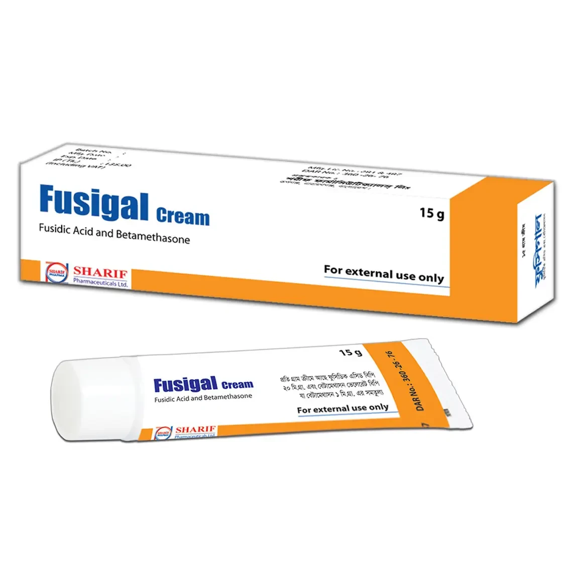 Pack Image: Fusigal 2% 0.1% Cream (15 gm tube)