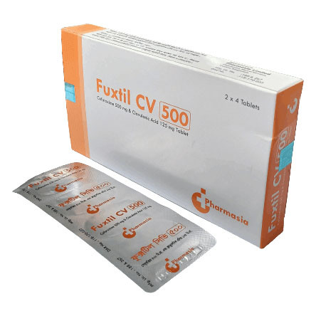 Pack Image: Fuxtil CV 500 mg Tablet (2 x 4)