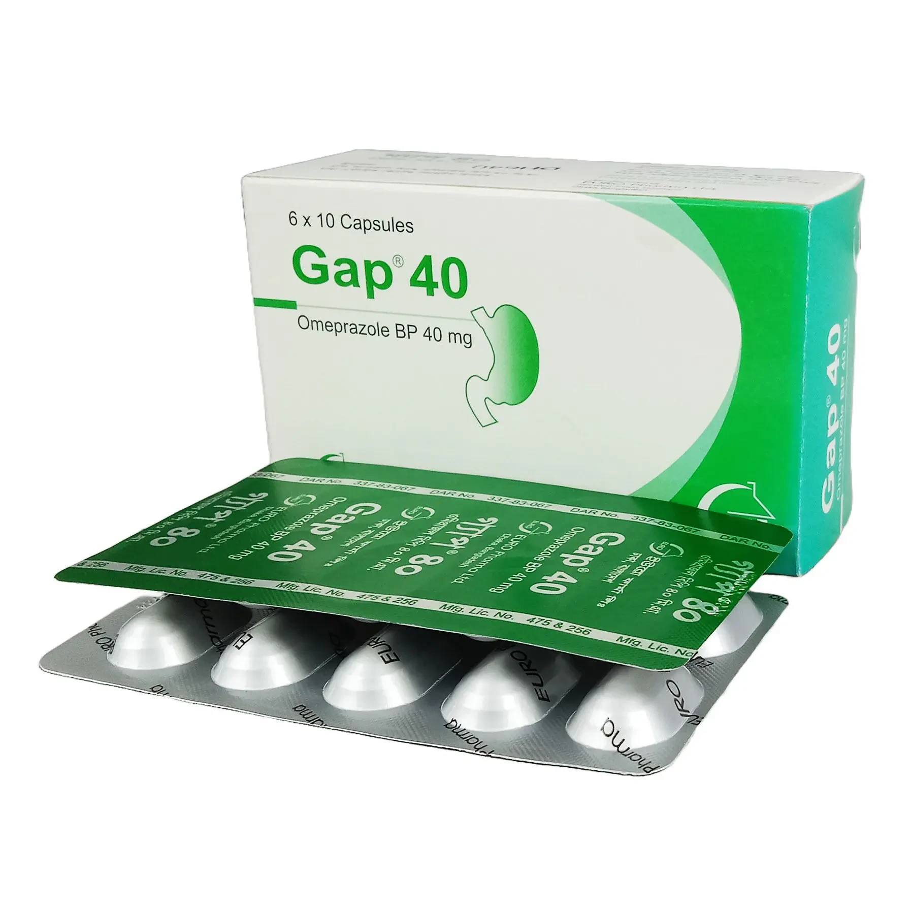 Pack Image: Gap 40 mg Capsule (6 x 10)