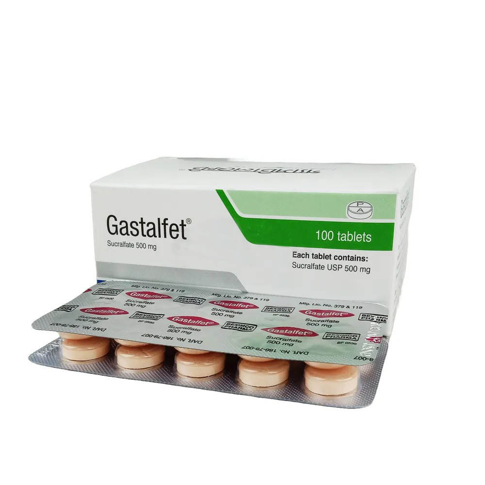 Pack Image: Gastalfet 500 mg Tablet (10 x 10)