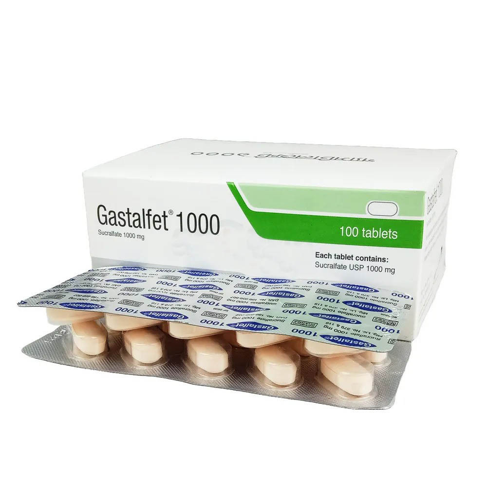 Pack Image: Gastalfet 1000 mg Tablet (10 x 10)