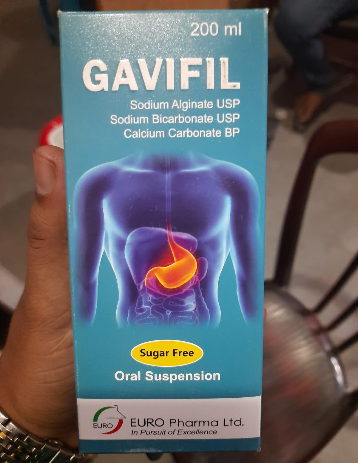 Pack Image: Gavifil (500 mg Suspension (200 ml bottle)