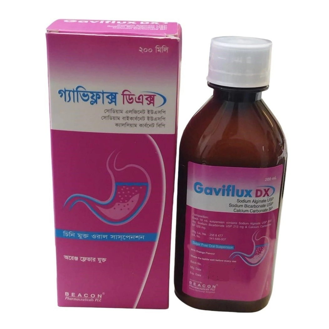 Pack Image: Gaviflux DX (500 mg Suspension (200 ml bottle)
