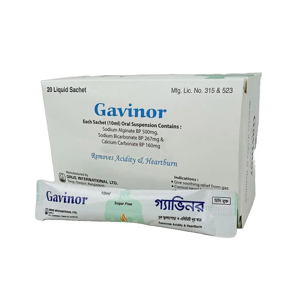 Pack Image: Gavinor (500 mg Suspension (10 ml sachet)