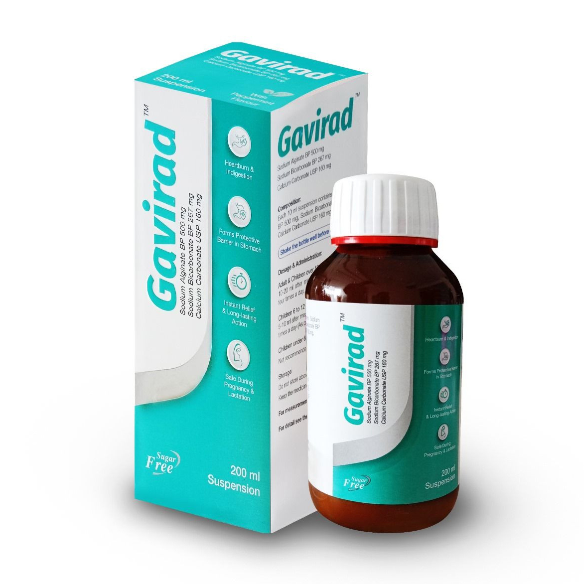 Pack Image: Gavirad (500 mg Suspension (200 ml bottle)