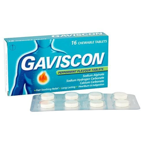 Pack Image: Gaviscon 250 mg Chewable Tablet (4 x 8)
