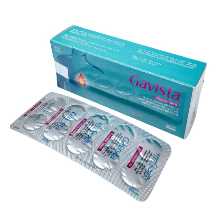Pack Image: Gavista 250 mg Chewable Tablet (5 x 10)