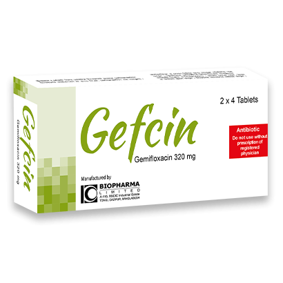 Pack Image: Gefcin 320 mg Tablet (2 x 4)