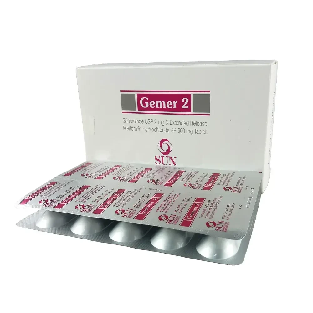 Pack Image: Gemer 2 mg Tablet (5 x 10)