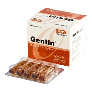 Pack Image: Gentin 80 mg Injection (2 ml ampoule)