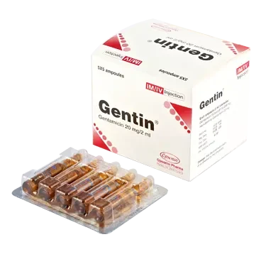 Pack Image: Gentin 20 mg Injection (2 ml ampoule)