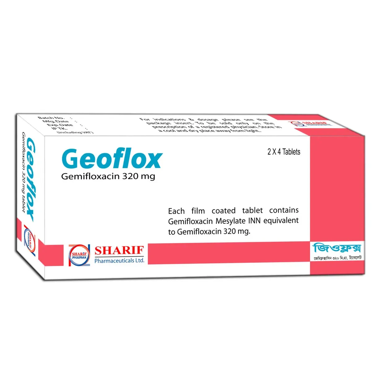 Pack Image: Geoflox 320 mg Tablet (2 x 4)
