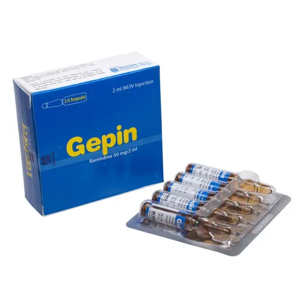 Pack Image: Gepin 50 mg Injection (2 ml ampoule)