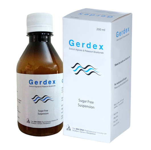 Pack Image: Gerdex (500 mg Suspension (200 ml bottle)