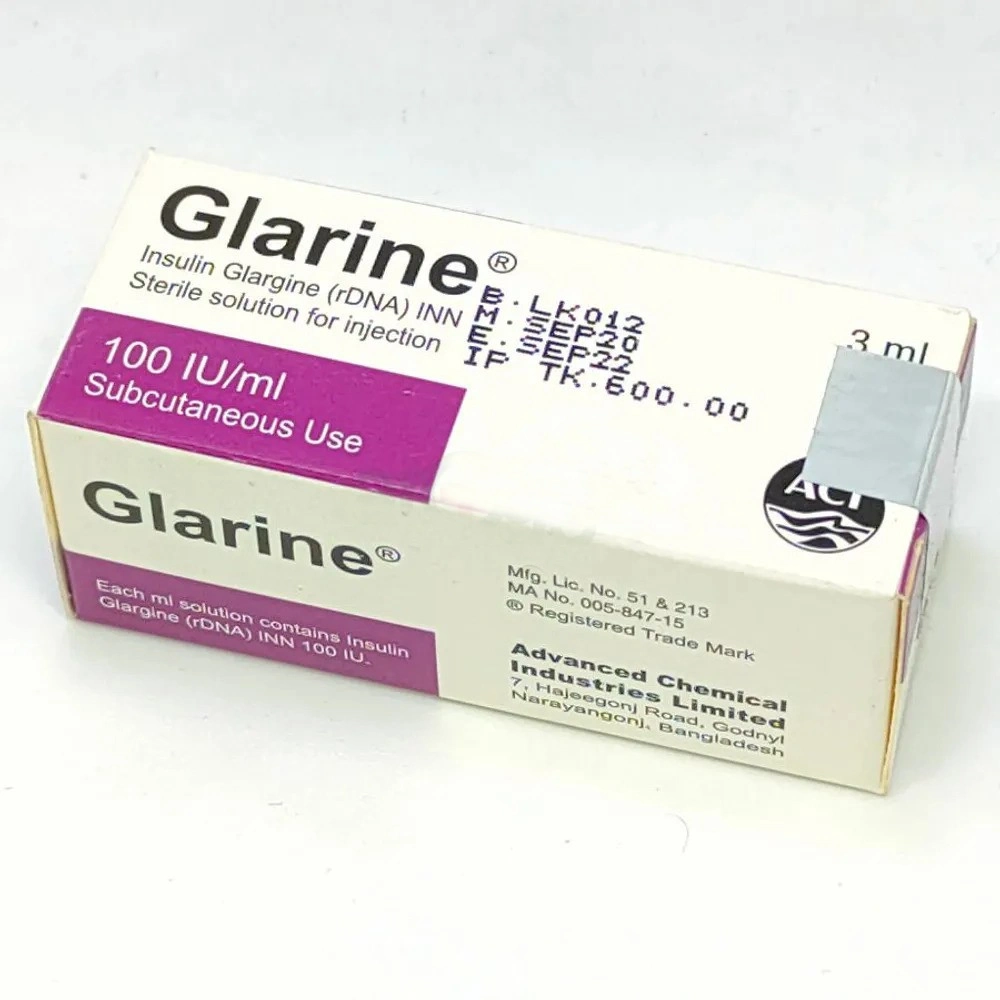Pack Image: Glarine 100 IU Injection (3 ml cartridge)
