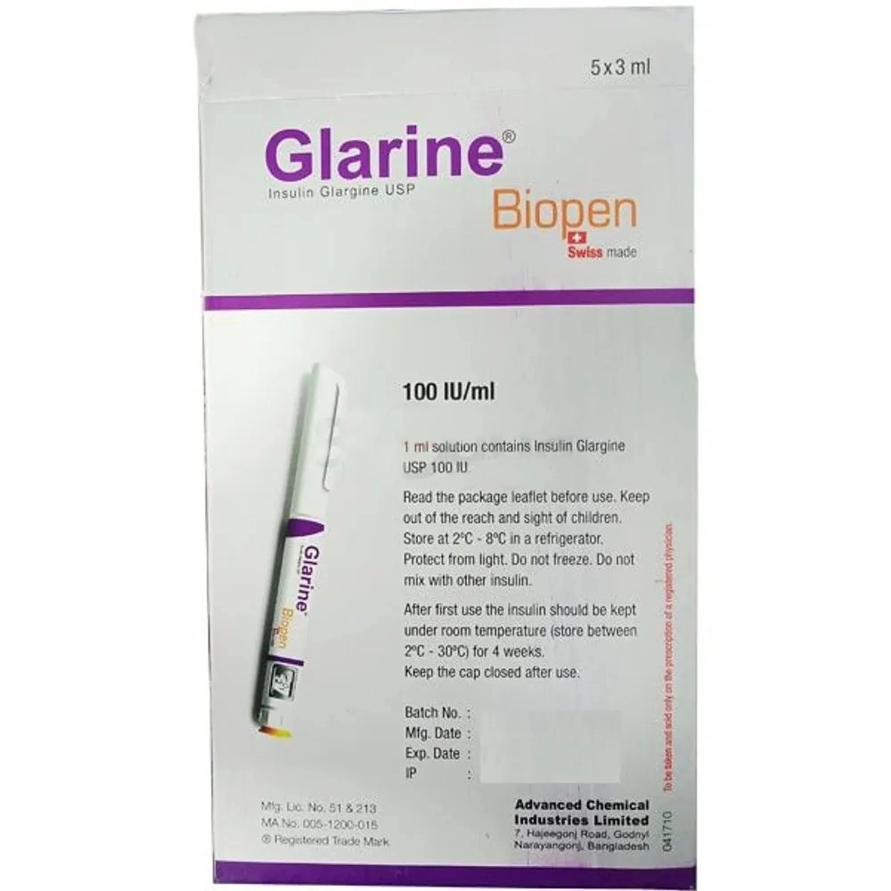 Pack Image: Glarine 100 IU Injection (3 ml biopen)
