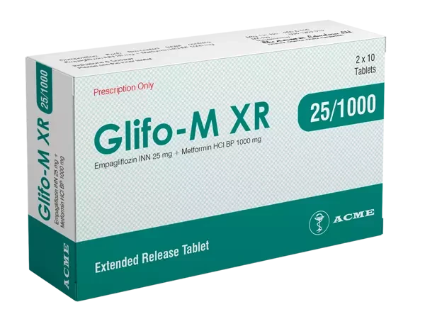 Pack Image: Glifo-M XR 25 mg Tablet (2 x 10)