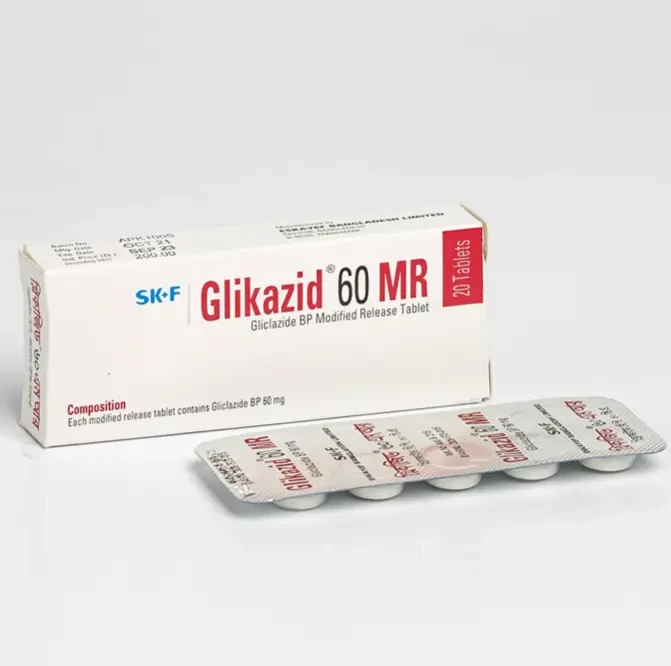 Pack Image: Glikazid MR 60 mg Tablet (2 x 10)