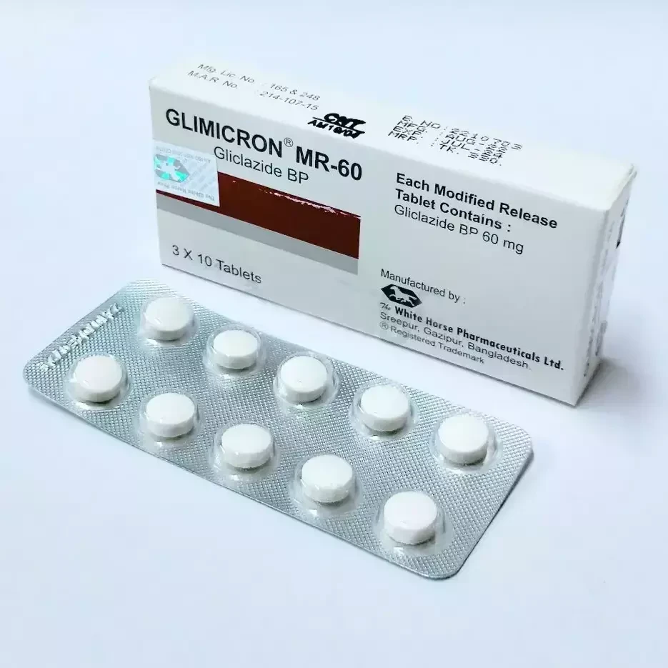 Pack Image: Glimicron MR 60 mg Tablet (3 x 10)