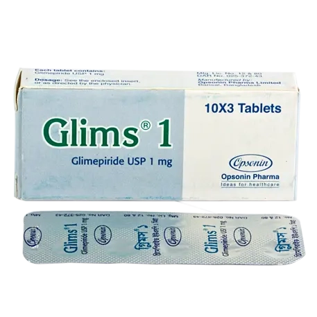 Pack Image: Glims 1 mg Tablet (3 x 15)