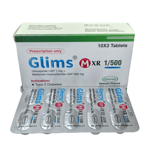 Pack Image: Glims M XR 1 mg Tablet (3 x 10)