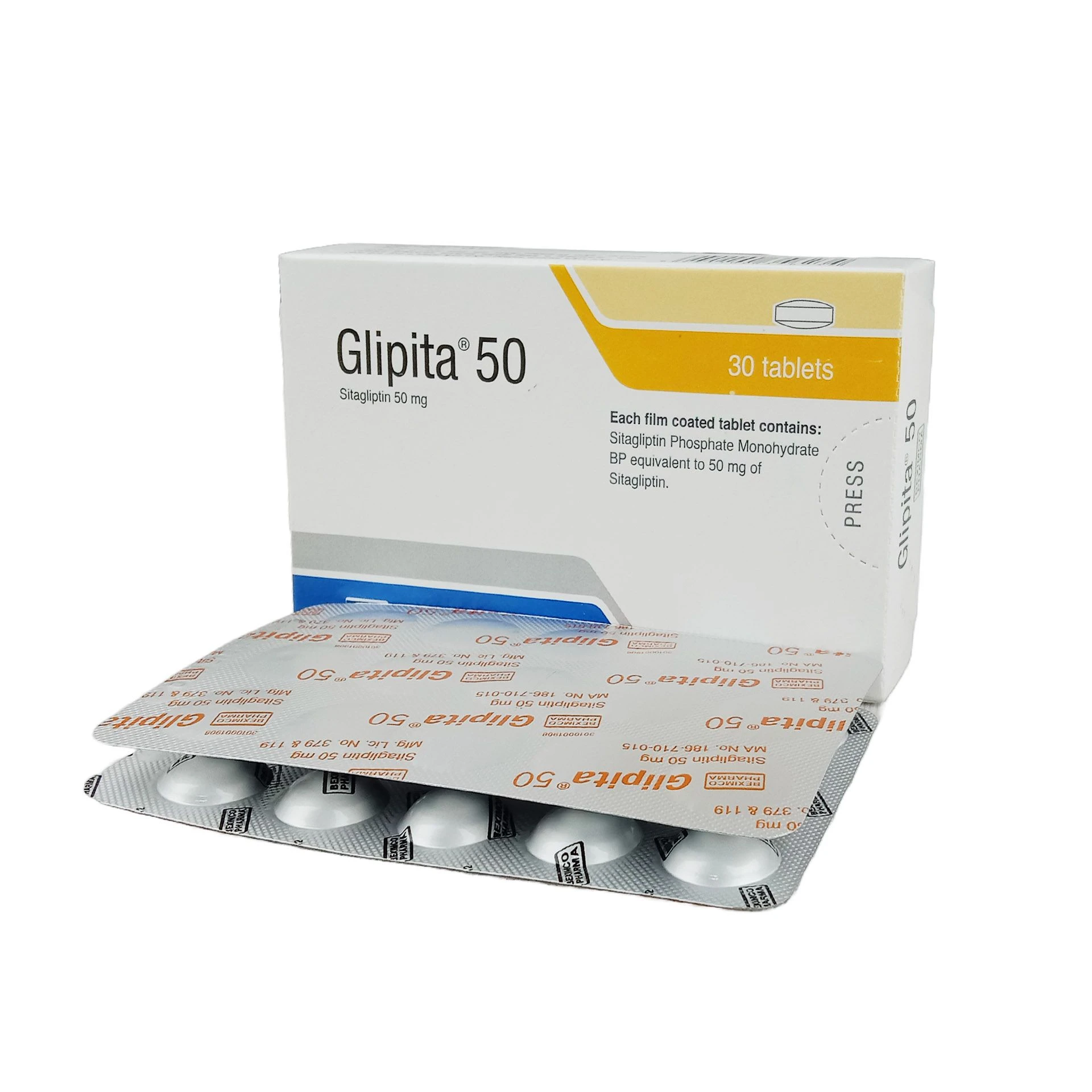 Pack Image: Glipita 50 mg Tablet (2 x 15)
