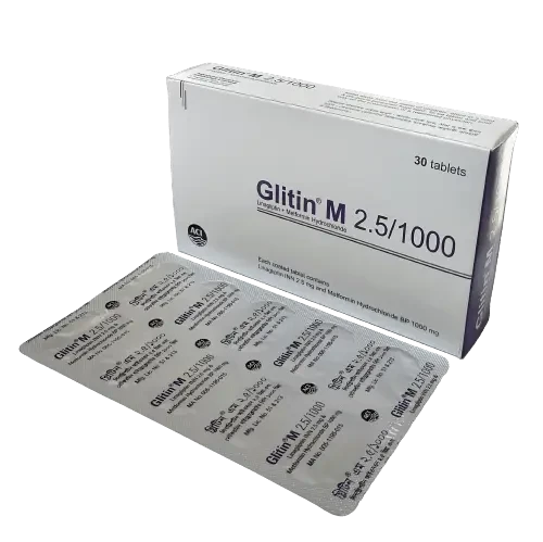 Pack Image: Glitin M 2.5 mg Tablet (3 x 10)